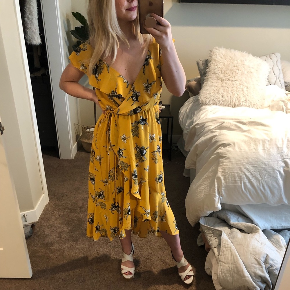 Yellow floral dress